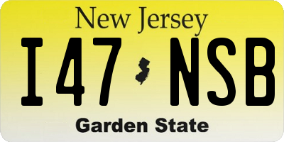 NJ license plate I47NSB