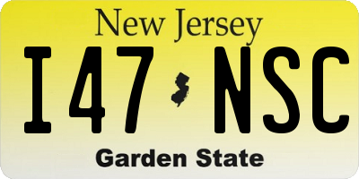 NJ license plate I47NSC