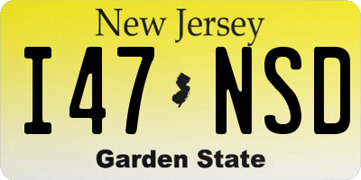 NJ license plate I47NSD