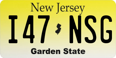 NJ license plate I47NSG
