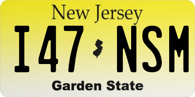 NJ license plate I47NSM