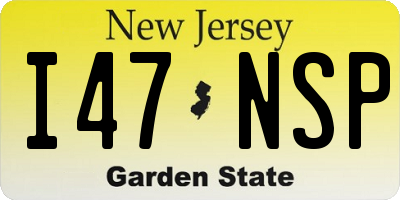 NJ license plate I47NSP