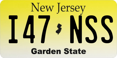 NJ license plate I47NSS