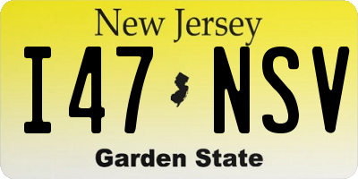 NJ license plate I47NSV