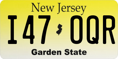 NJ license plate I47OQR