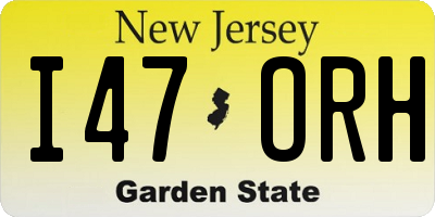 NJ license plate I47ORH
