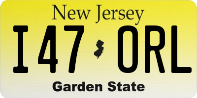 NJ license plate I47ORL