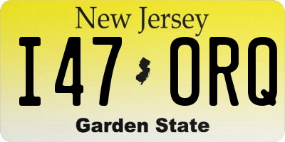 NJ license plate I47ORQ