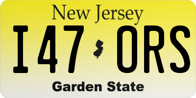 NJ license plate I47ORS