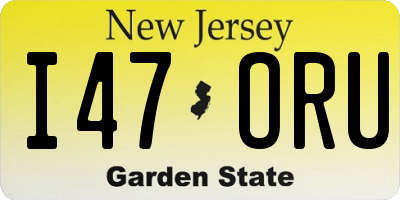 NJ license plate I47ORU