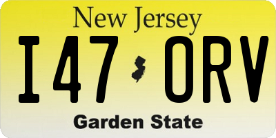NJ license plate I47ORV