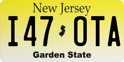 NJ license plate I47OTA