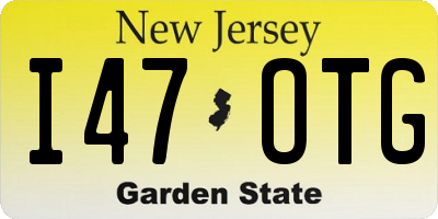NJ license plate I47OTG