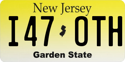 NJ license plate I47OTH