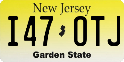 NJ license plate I47OTJ