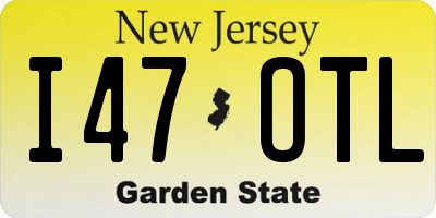NJ license plate I47OTL