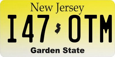 NJ license plate I47OTM