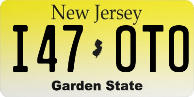 NJ license plate I47OTO