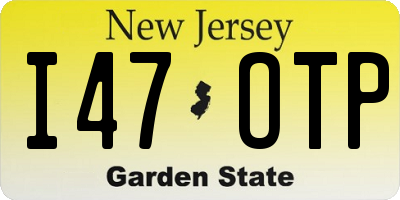 NJ license plate I47OTP