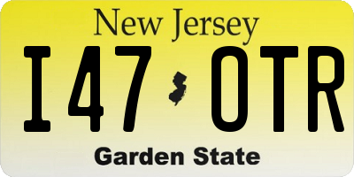 NJ license plate I47OTR