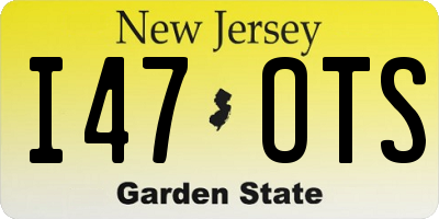 NJ license plate I47OTS