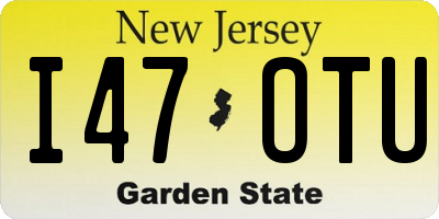 NJ license plate I47OTU