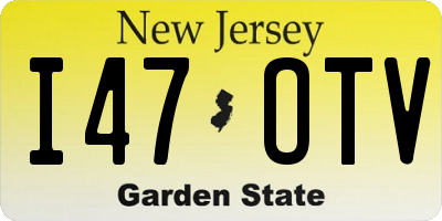 NJ license plate I47OTV
