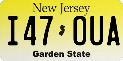 NJ license plate I47OUA