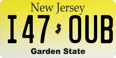 NJ license plate I47OUB