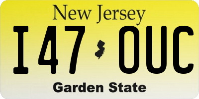NJ license plate I47OUC