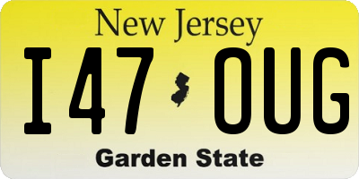 NJ license plate I47OUG