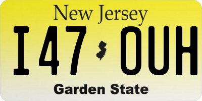 NJ license plate I47OUH