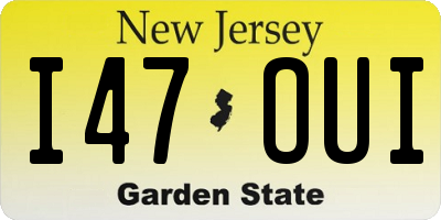 NJ license plate I47OUI