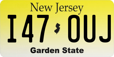 NJ license plate I47OUJ