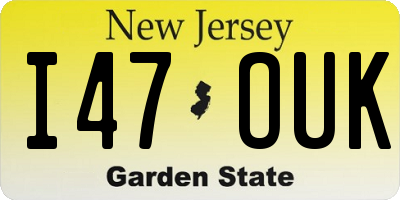 NJ license plate I47OUK