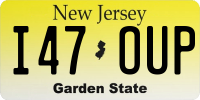 NJ license plate I47OUP