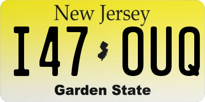 NJ license plate I47OUQ