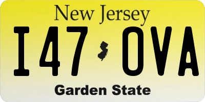 NJ license plate I47OVA