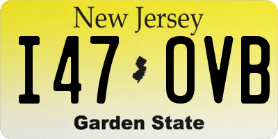 NJ license plate I47OVB