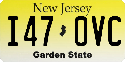 NJ license plate I47OVC