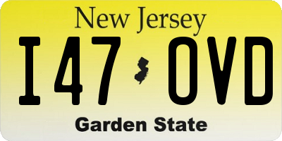 NJ license plate I47OVD