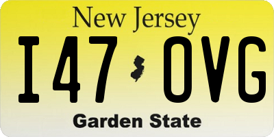 NJ license plate I47OVG