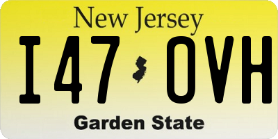 NJ license plate I47OVH