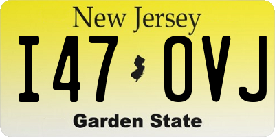 NJ license plate I47OVJ
