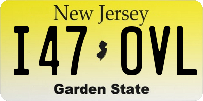 NJ license plate I47OVL