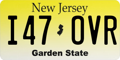 NJ license plate I47OVR