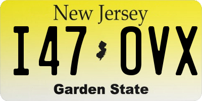 NJ license plate I47OVX