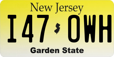 NJ license plate I47OWH