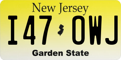 NJ license plate I47OWJ