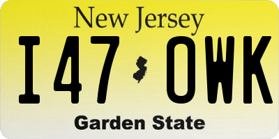 NJ license plate I47OWK